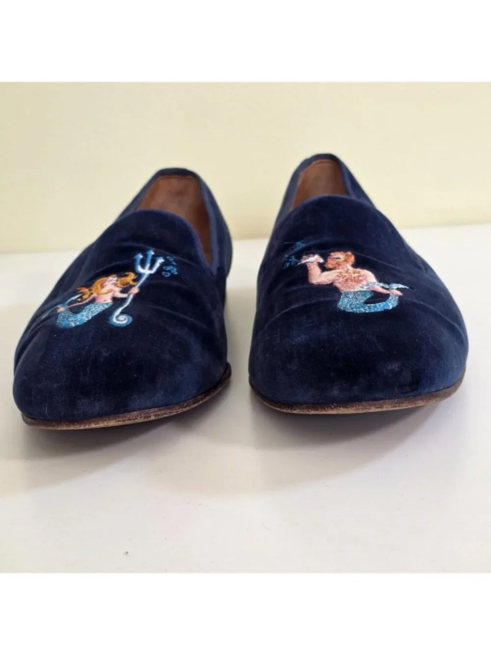 Stubbs Wootton SPLIT SIZE 11 R 11.5 L Velvet Smoking Slippers Mermaid R Merman L
